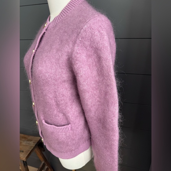 Paris Atelier & Other Stories Size XS Lavender Button-Up Cardigan Mohair - Picture 3 of 14